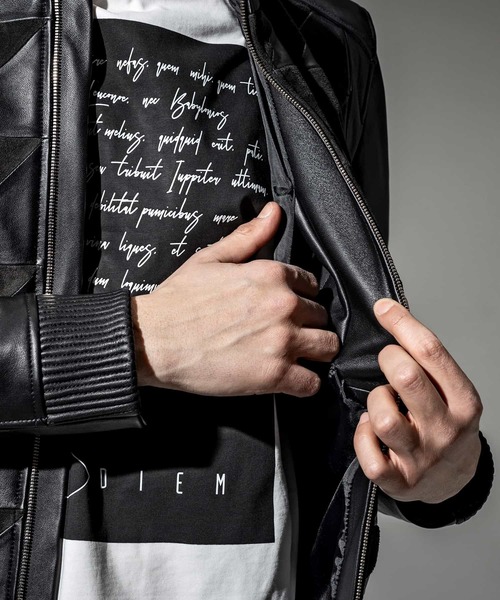 C DIEM シープレザーパッチワークライダースジャケット