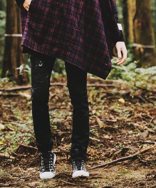 パンツ NOID. destroy black coating skinny denim NO ID.（ノーアイディー） ジーンズ 「NO ID.」Destroy Skinny Denim