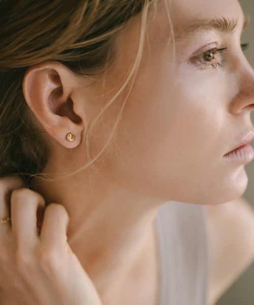 ピアス 18k「mollica-grand -モリカ・グラン-」K18 18金 ポスト長め