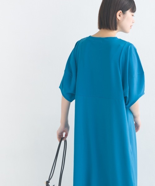 OMNES（ファッション） ワンピース 梨地ランタンスリーブ