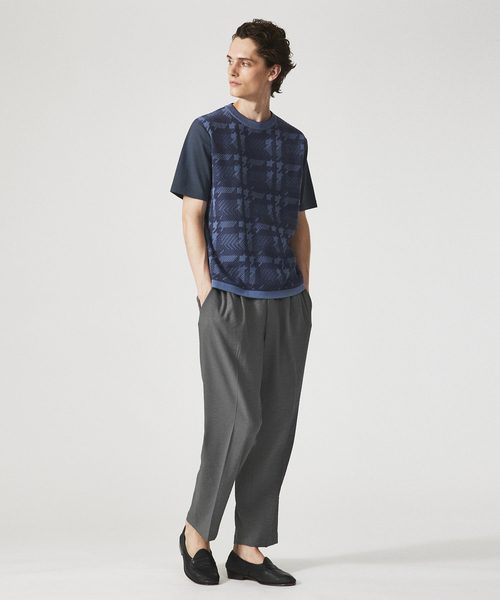 ABAHOUSE（アバハウス） tシャツ 「ハウンドトゥース柄」リラックス