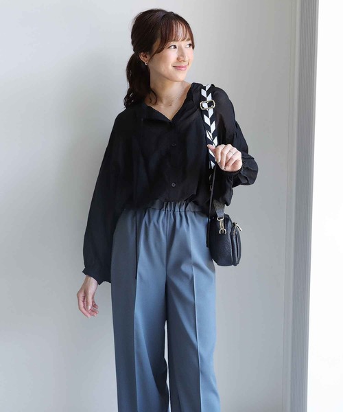 Jines ブラウス シャツ シアーボリューム前後2wayブラウス