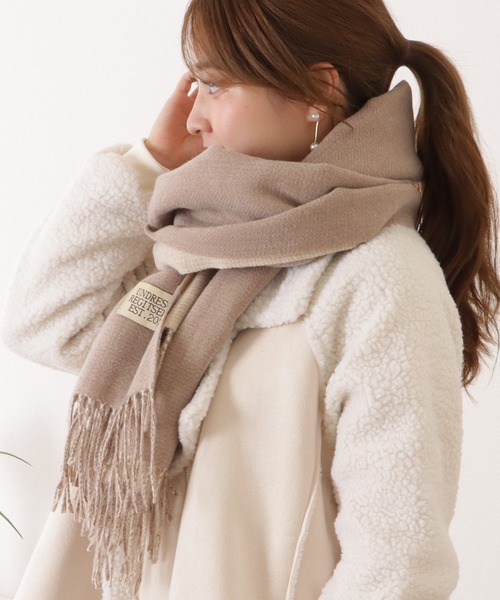 Lace Ladies ストール マフラー リバーシブルフリンジストール