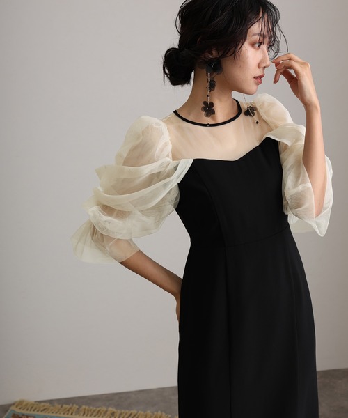 atlo オフショルダー　オケージョン　ドレス　ワンピース atlo（アトロ） ドレス 結婚式 同窓会 オケージョンドレス パーティー