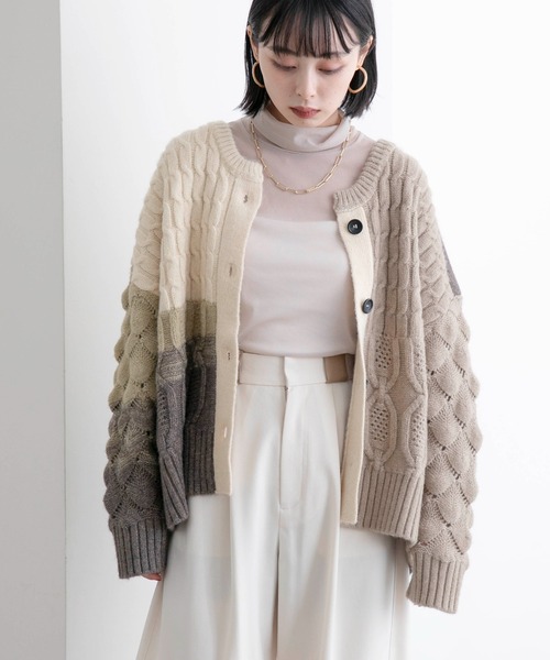 Eimee Law」 ニットカーディガン 38 ベージュ レディース Eimee Law