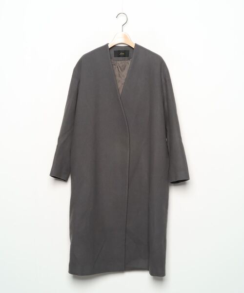 Liesse」 ノーカラーコート FREE チャコールグレー レディース  