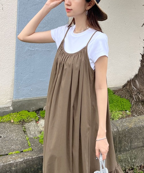 Futier Land ワンピース 裾フレアギャザーキャミワンピース