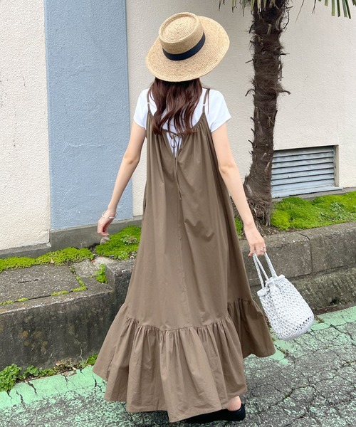 Futier Land ワンピース 裾フレアギャザーキャミワンピース