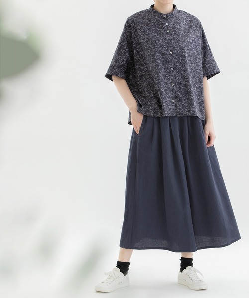 美品☆nop de nod リネンレーヨンもくもくプリントスカート ネイビー 楽天市場】リネンレーヨンもくもくプリントスカート／ノップドゥノッド