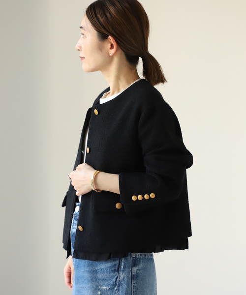 VERMEIL par iena ジャケット ノーカラージャケット ノーカラー