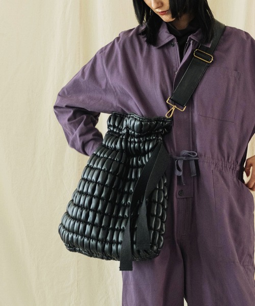 Aphlotus ショルダーバッグ フェイクレザーキルティング バゲット