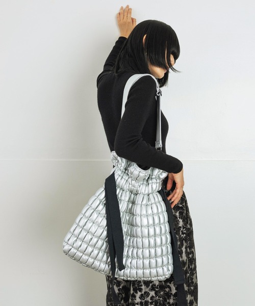 Aphlotus ショルダーバッグ フェイクレザーキルティング バゲット