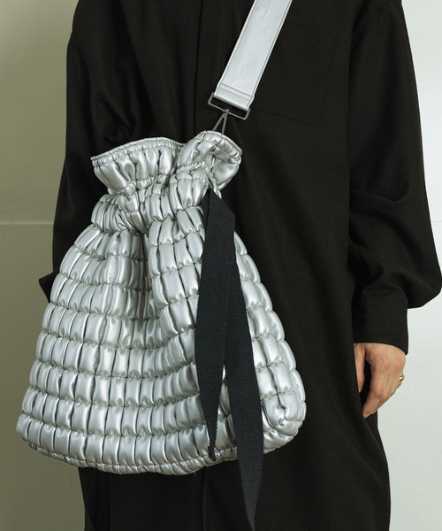 Aphlotus ショルダーバッグ フェイクレザーキルティング バゲット  