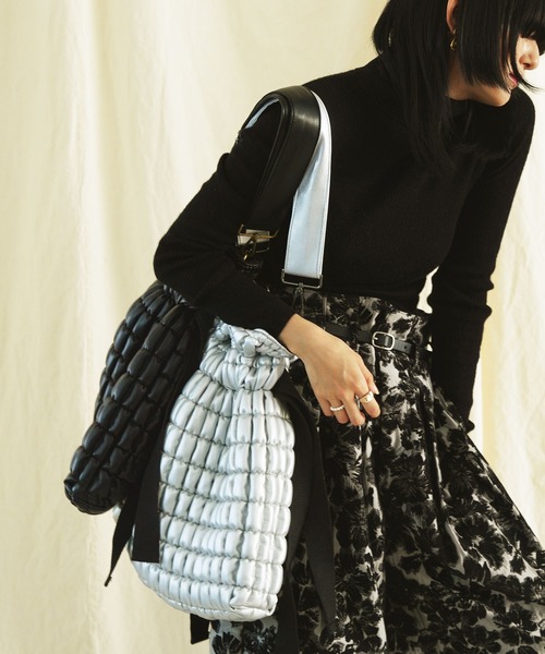 Aphlotus ショルダーバッグ フェイクレザーキルティング バゲット