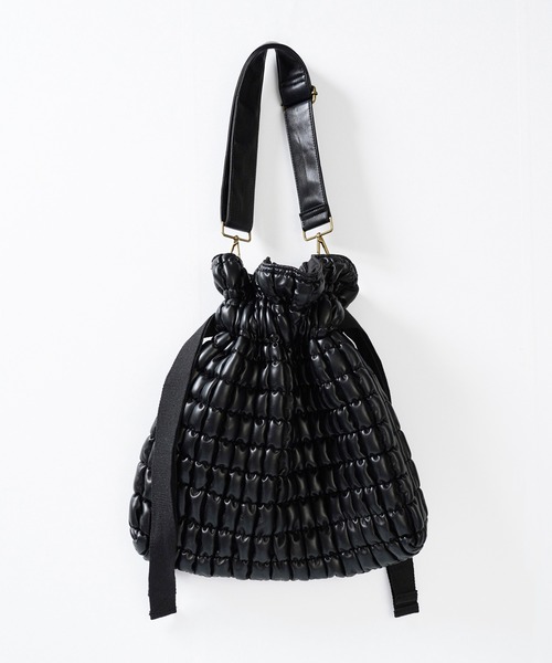 Aphlotus ショルダーバッグ フェイクレザーキルティング バゲット