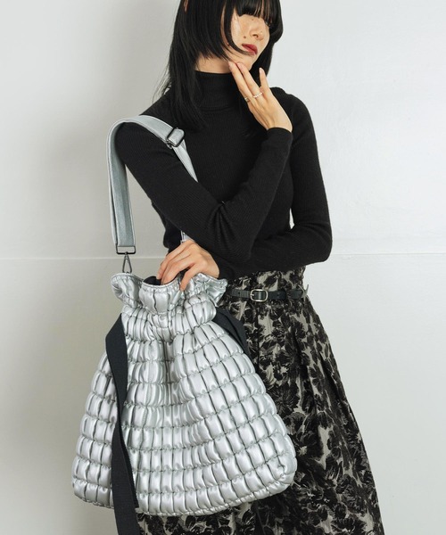 Aphlotus ショルダーバッグ フェイクレザーキルティング バゲット