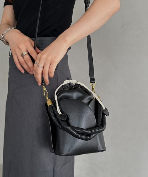 ショルダーバッグ バッグ チューリップ巾着ショルダーバッグ