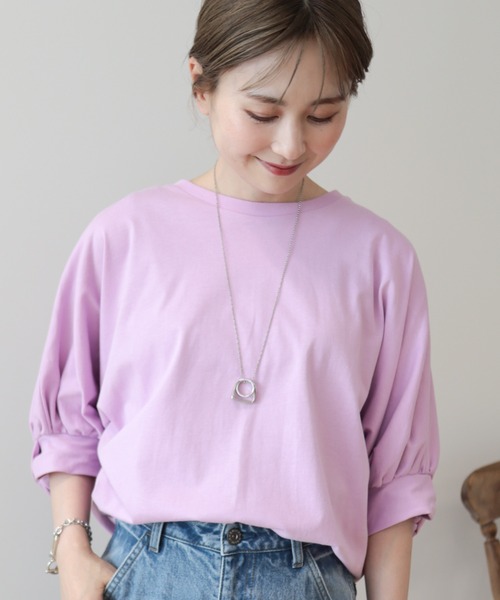 tシャツ チェックジャージードルマンプルオーバー レディース 梨地ドルマンプルオーバー（Tシャツ/カットソー）｜Bou Jeloud