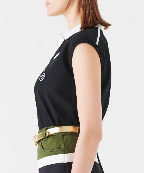archivio（アルチビオ） ベスト ジレ 「LADIES」ポロ襟ノースリニット
