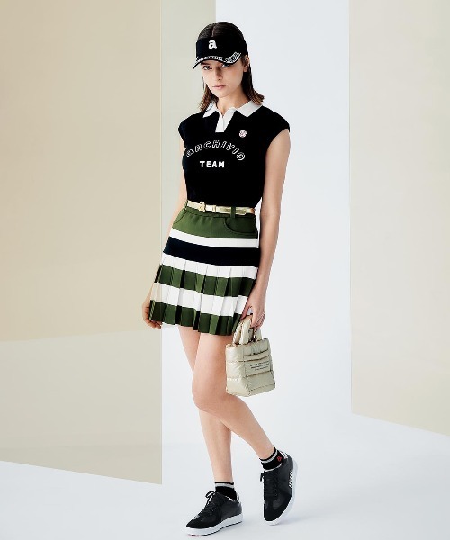 archivio（アルチビオ） ベスト ジレ 「LADIES」ポロ襟ノースリニット