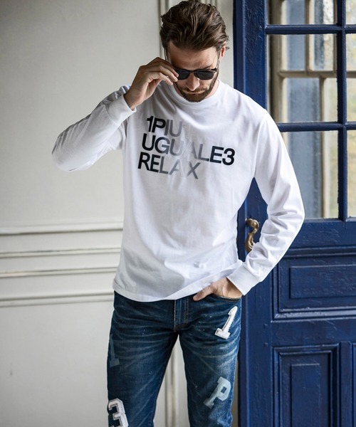 【定番人気】1PIU1UGUALE3 RELAX リブロング Tシャツ 1PIU1UGUALE3 RELAX tシャツ RELAX(ウノピゥウノウグァーレトレ