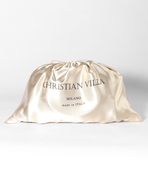 ボストンバッグ 「CHRISTIAN VILLA/クリスチャンヴィラ」 シュリンクレザー ミニボストン ショルダーバッグ レディースの画像
