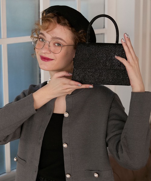 BONLECILL noir 結婚式 ハンドバッグ 「BONLECILL noir」2wayラメ