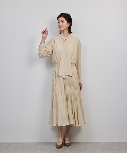 ROPE'（ロペ） ワンピース ジョーゼットシフォンプリーツワンピース