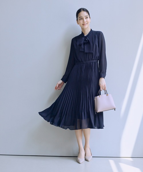 ROPE'（ロペ） ワンピース ジョーゼットシフォンプリーツワンピース