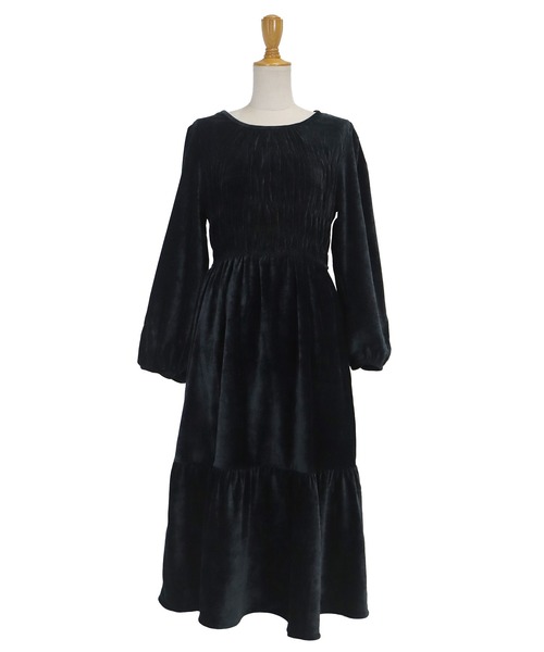 BLUEEAST（ブルーイースト） ワンピース ベロアシャーリングワンピース