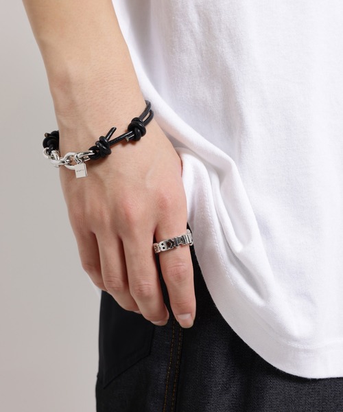 MILK BOY ブラックレザーブレスレット MILKBOY（ミルクボーイ） ブレスレット LEATHER＆CHAIN ブレス
