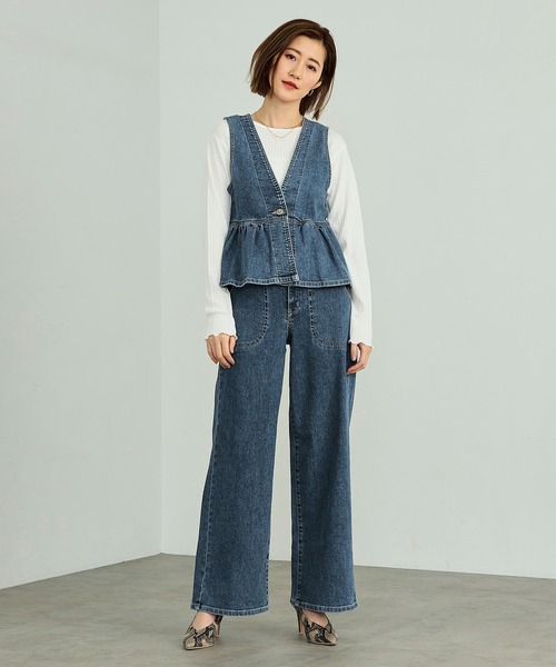 【boohoo】コードトリム ディテール デニム ジーンズ ※送関込 atelier SOMETHING TLEB BALLOON DENIM PANTS/カーブデニム