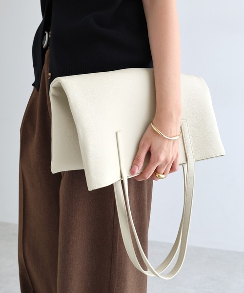 evernavy トートバッグ 「新色追加」フェイクレザートートバッグ