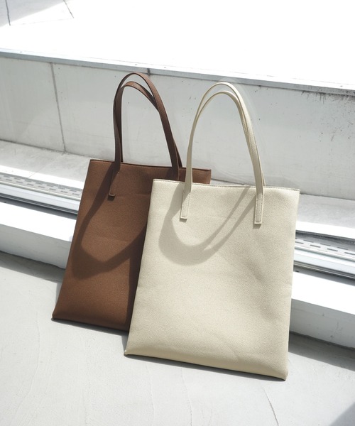 evernavy トートバッグ 「新色追加」フェイクレザートートバッグ