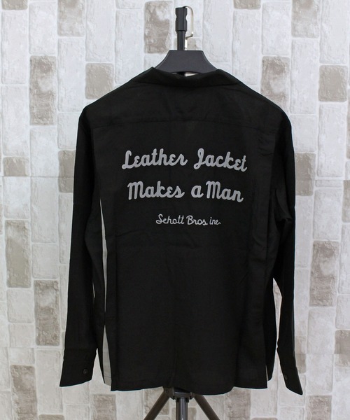 【schott】ショット ボウリングシャツ オープンカラー チェーン刺繍 (L) Schott N.Y.C ショット 刺繍 ボーリングシャツ 開襟シャツ