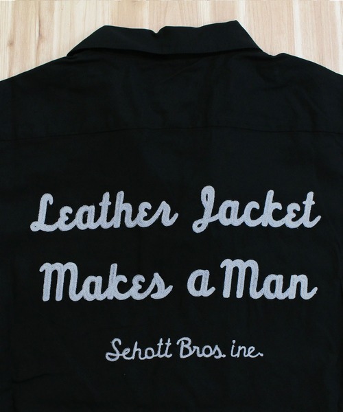 Schott ショット チェーン刺繍 長袖 ボーリングシャツ Schott N.Y.C シャツ チェーン刺繍 長袖 ボーリングシャツ