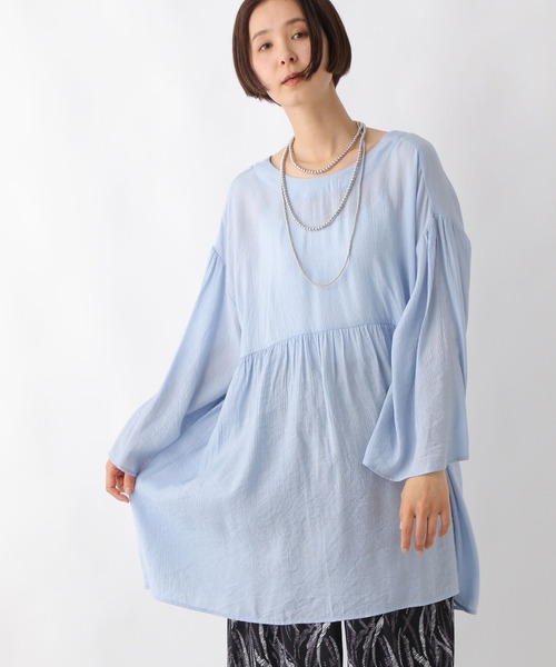 familiar ♡ ストライプ チュニック LEPSIM チュニック 2WAYギャザーチュニックワンピース 319402