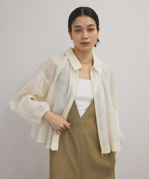 SALON adam et rope' ブラウス シャツ 「WEB限定」シアーリネン