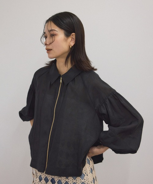 SALON adam et rope' ブラウス シャツ 「WEB限定」シアーリネン