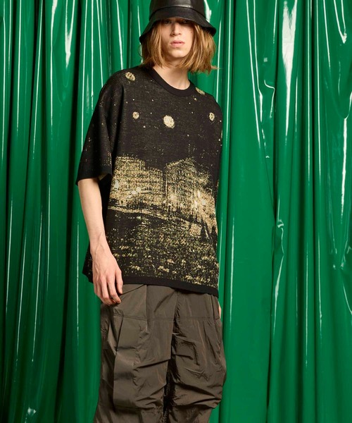 MAISON SPECIAL メッシュ長袖Tシャツ 90 緑 MAISON SPECIAL tシャツ 「UNISEX」Prime-Over Landscape