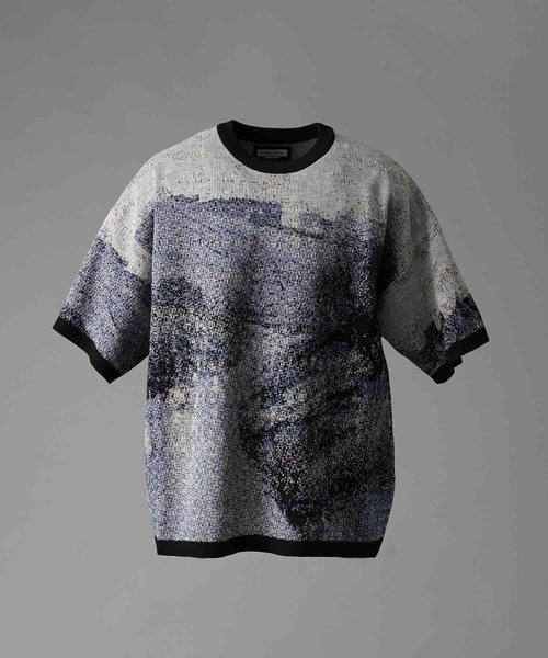 Maison Special ニット Tシャツ セット グレー ボーダー MAISON SPECIAL（メゾンスペシャル）の「Multi Border Spiky