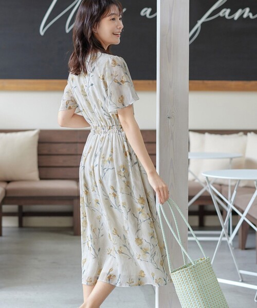 deicy 花柄　シフォン　ワンピース　2025 花柄シフォンワンピース＊Z155 | cherie ange