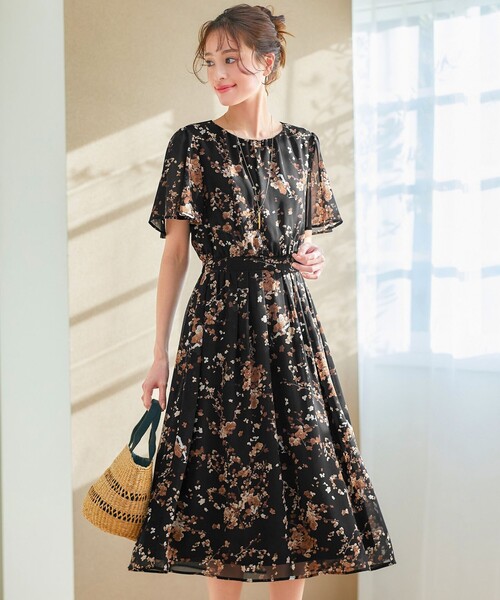 Tiaclasse ワンピース 大花柄シフォンワンピース : ZOZOTOWN Yahoo!店
