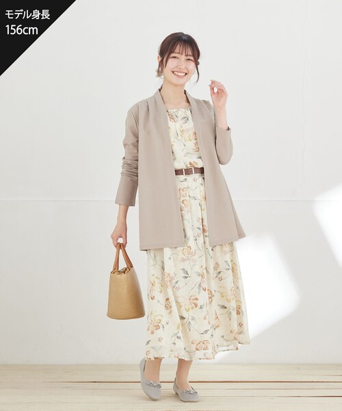 Tiaclasse ワンピース 半袖 大花柄シフォンワンピース : ZOZOTOWN