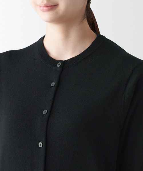 「無印良品」 ニットカーディガン X-LARGE ダークグレー レディース_画像5