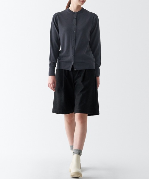 「無印良品」 ニットカーディガン X-LARGE ダークグレー レディース_画像8