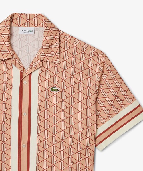 LACOSTE（ラコステ） シャツ モノグラムオープンカラーシャツ メンズ