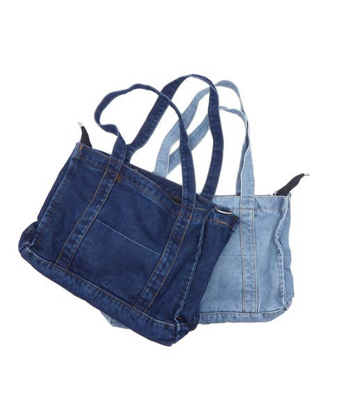 AVALON ショルダーバッグ バッグ ファスナー使いデニムトートバッグ