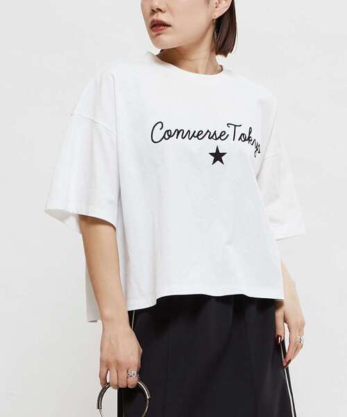 CONVERSE TOKYO tシャツ LOGO EMBROIDERY OVERSIZED TEE