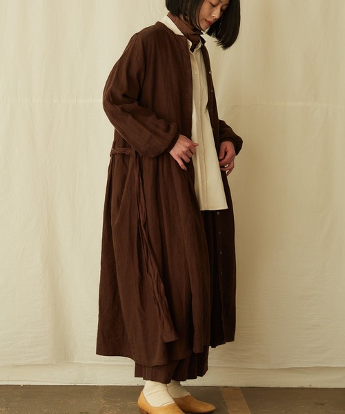 【極美品】ブラウン 長袖 ワンピース IKKUNA（イクナ） 長袖ワンピース 1 ブラウン系その他 レディース